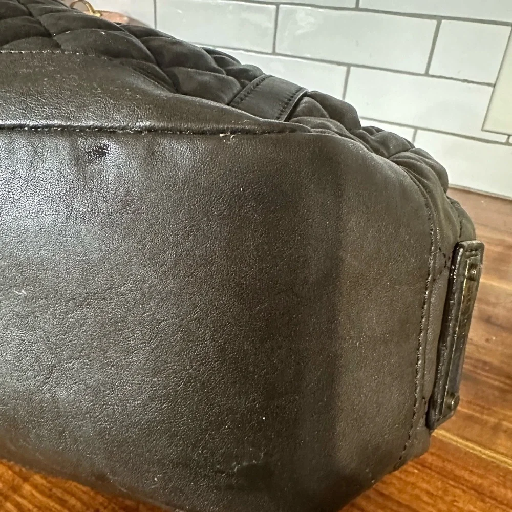 Burberry Quilted huge Leather Shoulder Bag in Dark Brown